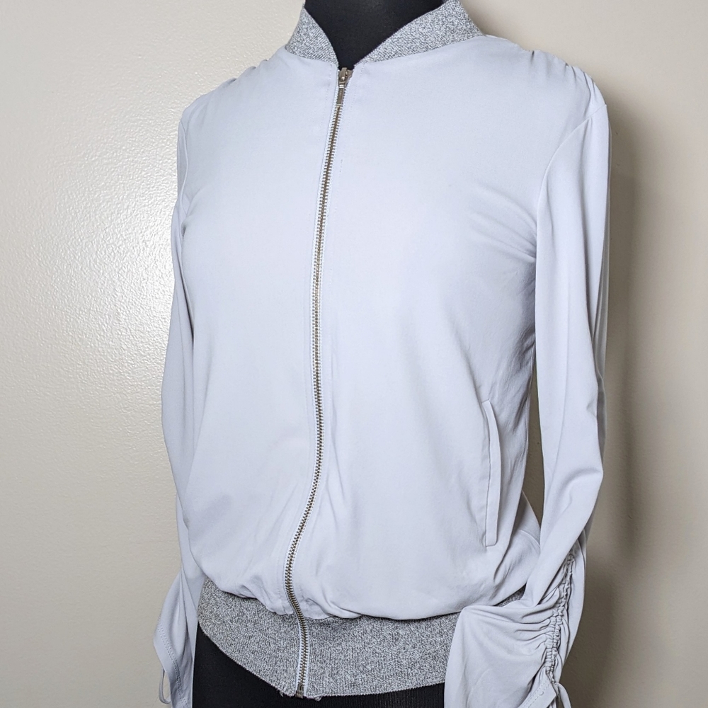 Iris Setlakwe soft bomber jacket post workout mesh lined S